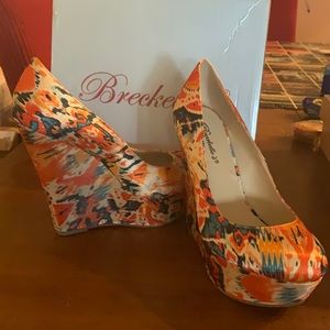 Beautiful multi colored wedge shoes